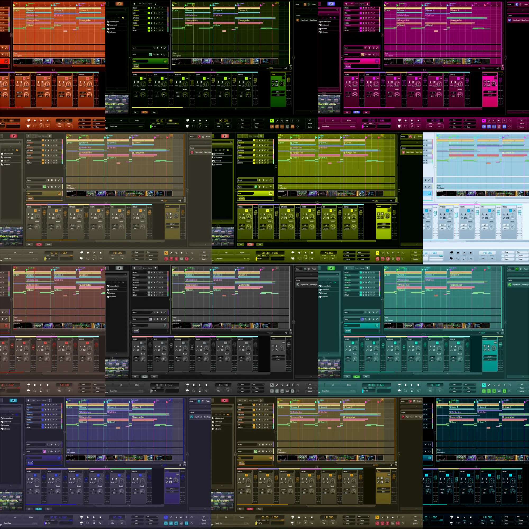 34 designer presets with full Hue, Saturation, and Linear Exposure control. Features mono/multi-color FX skins with hue-syncing for a unified, high-contrast workspace.
